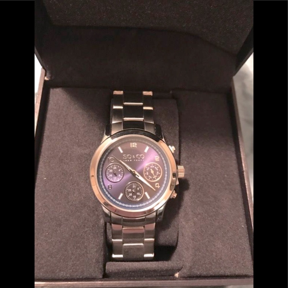 NWOT, never worn. Men’s SO&CO New York, stainless steel watch